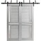 Sartodoors Sliding Closet Bi-fold Doors 64 x 80in, Quadro 4445 Cognac Oak W/ Frosted Glass, Sturdy Tracks QUADRO4445BF-AKA-64 - alternate 1